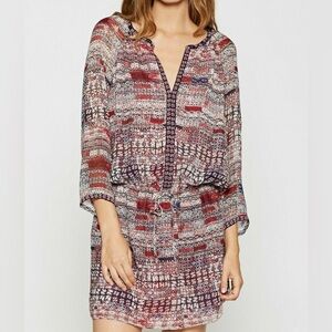 ⭐️ SALE $40 ⭐️ Joie NWOT Aili Split Neck Silk Lined Medina Mauve Tie Dress